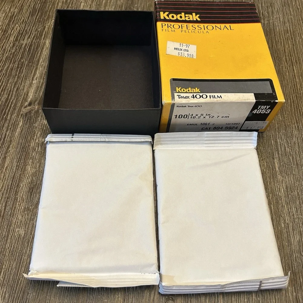 Vintage Kodak T-Max 400 TMY 4053 4x5 B&W Sheet Film Exp 1997 Open Box